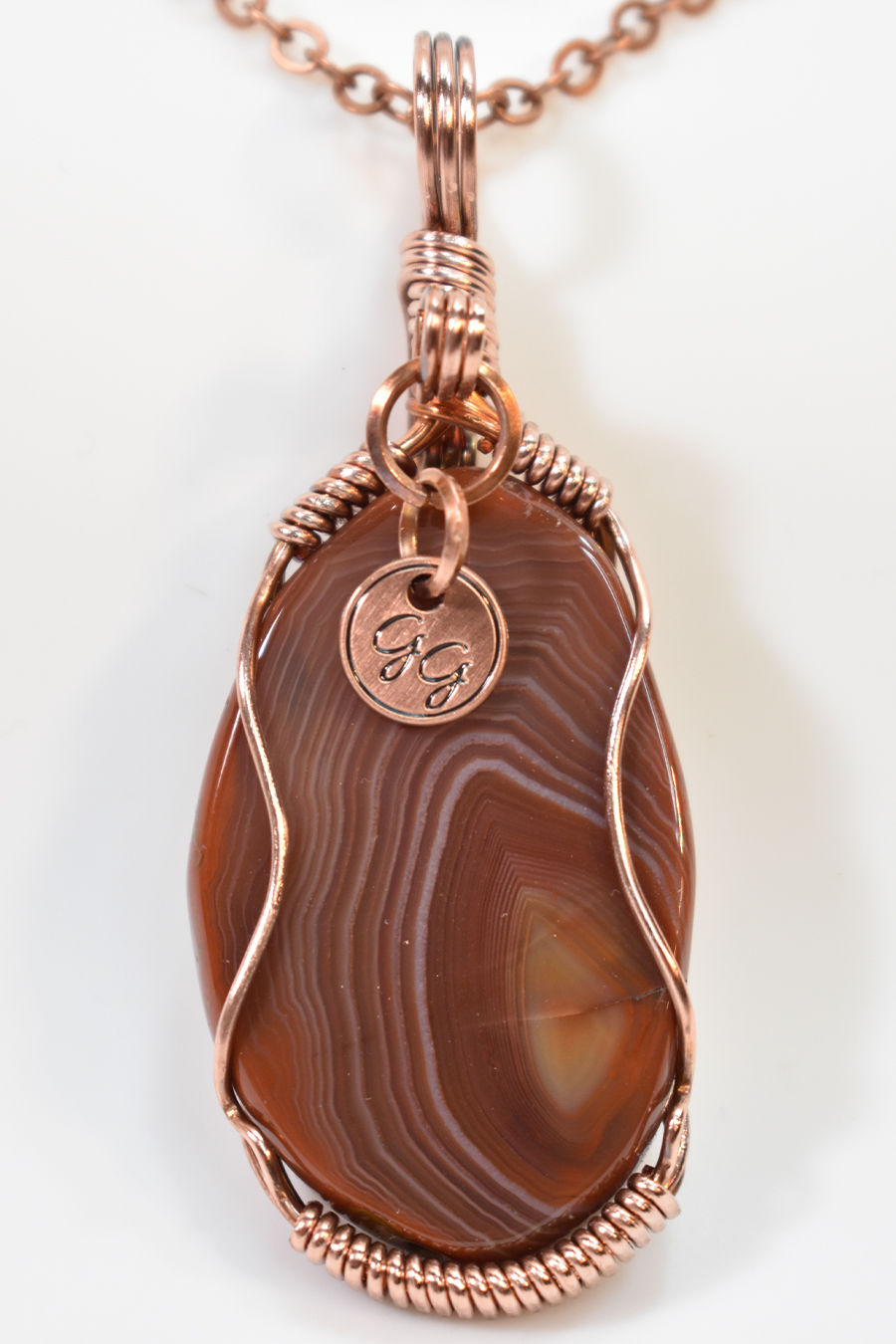 Brown and Red Large Lake Superior Agate Pendant
