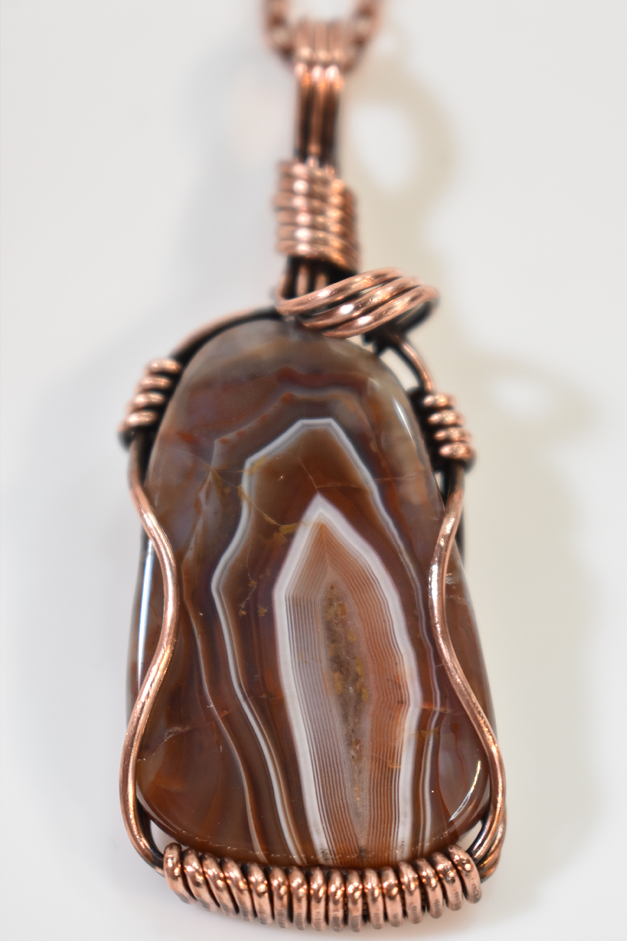 Lake Superior Agate Pendant - Amber Brown II