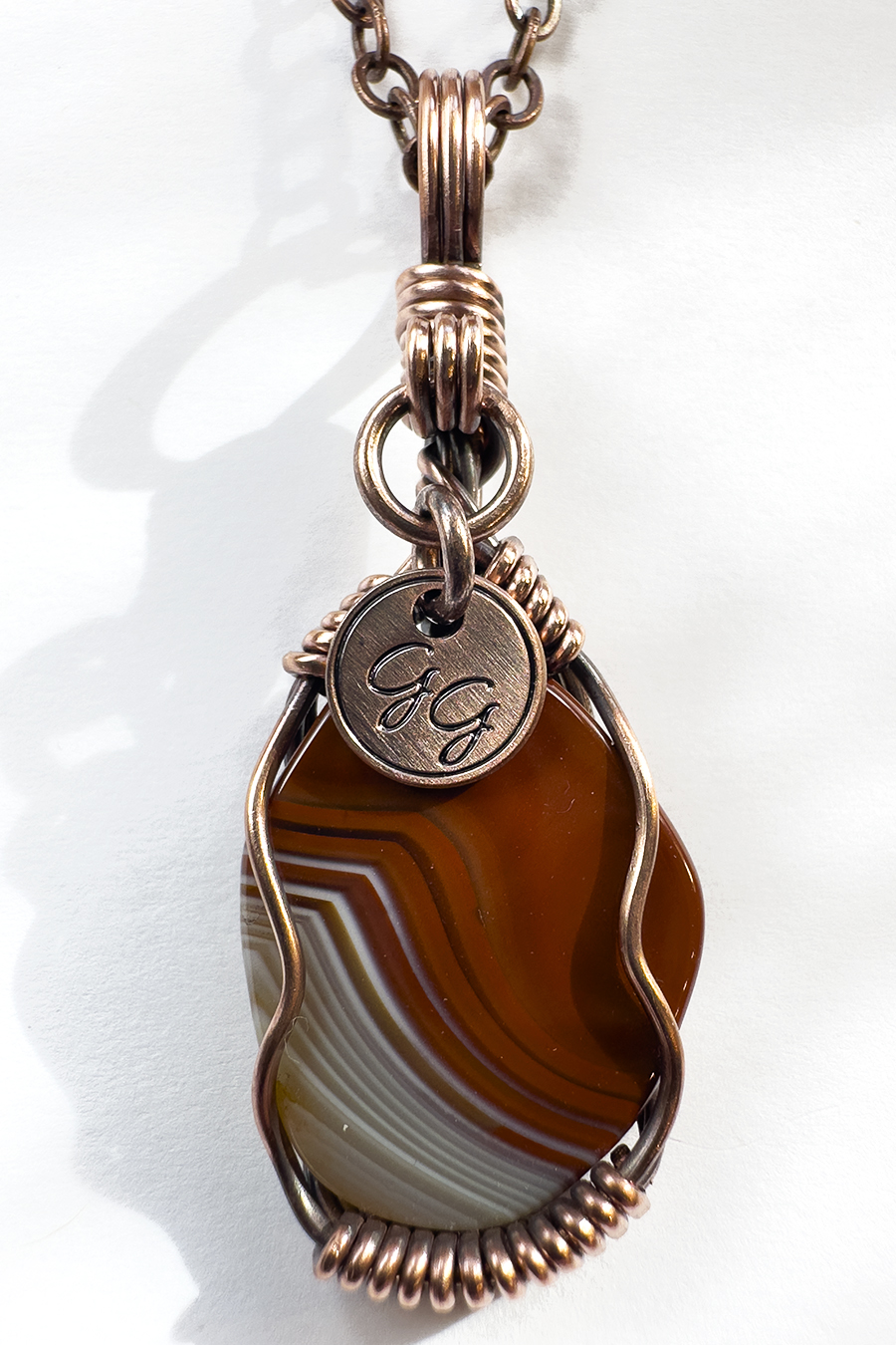 Bold Heart Agate Pendant IV