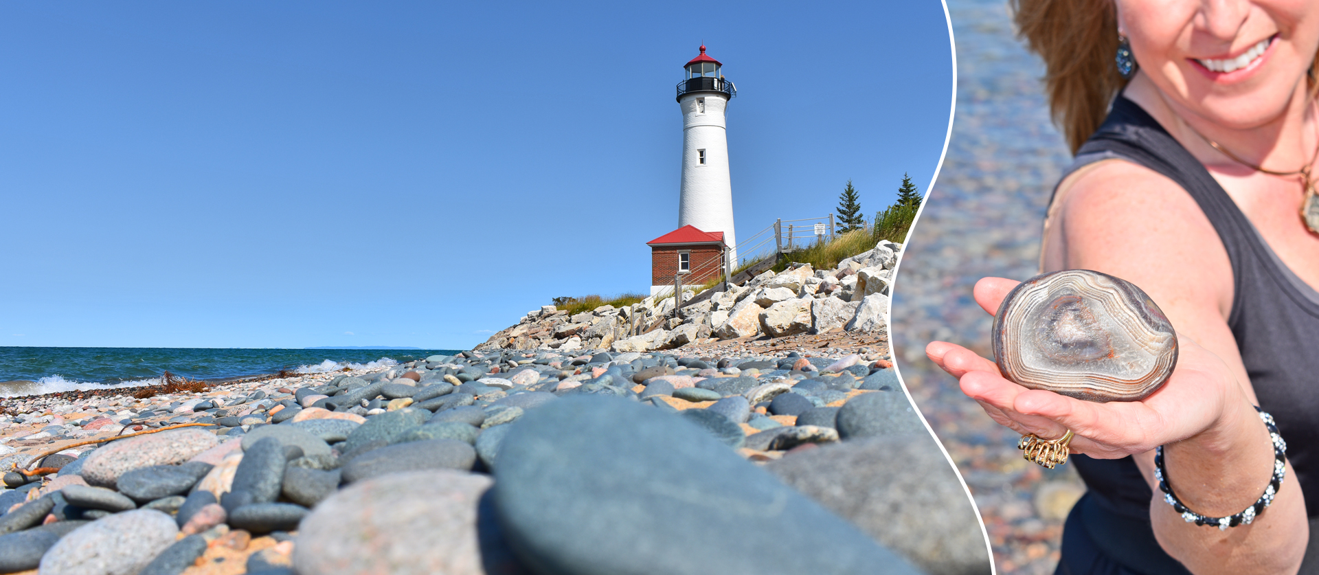 Lake Superior Earrings- Teal Wood Ring